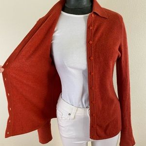 Vintage Valerie Stevens 2-Ply Cashmere Collared Cardigan Sweater